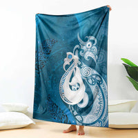 New Zealand Matariki Blanket Maori Manaia Galaxy Silver Fern Blue Color