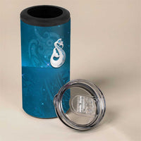 New Zealand Matariki 4 in 1 Can Cooler Tumbler Maori Manaia Galaxy Silver Fern Blue Color