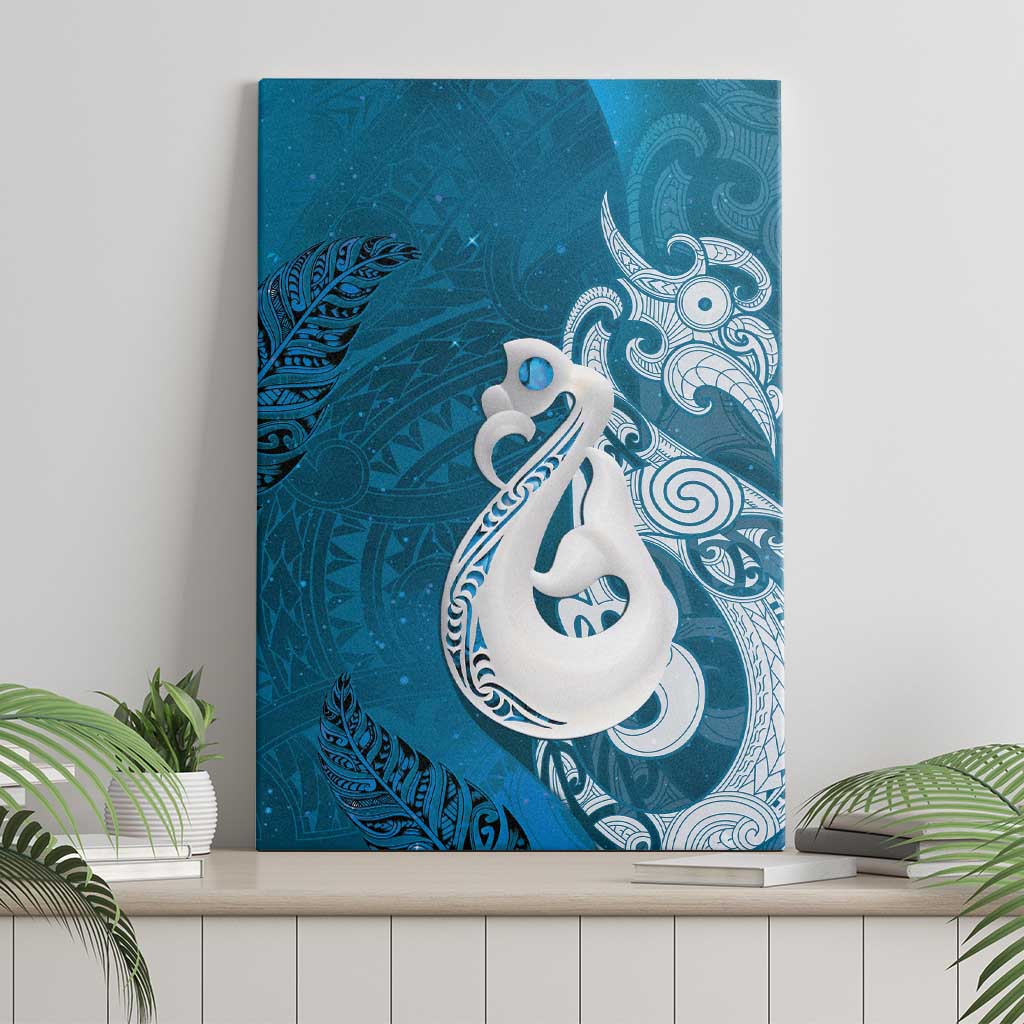 New Zealand Matariki Canvas Wall Art Maori Manaia Galaxy Silver Fern Blue Color LT22 - Polynesian Pride