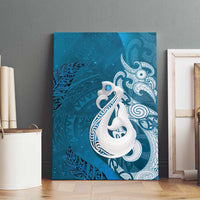 New Zealand Matariki Canvas Wall Art Maori Manaia Galaxy Silver Fern Blue Color LT22 - Polynesian Pride