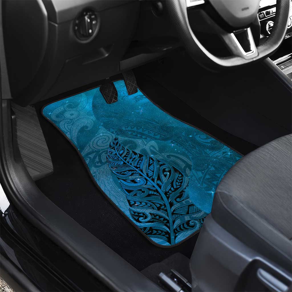 New Zealand Matariki Car Mats Maori Manaia Galaxy Silver Fern Blue Color