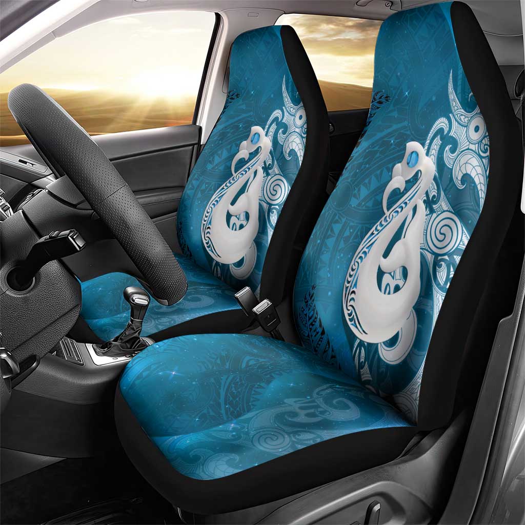 New Zealand Matariki Car Seat Cover Maori Manaia Galaxy Silver Fern Blue Color LT22 - Polynesian Pride