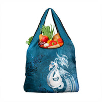 New Zealand Matariki Grocery Bag Maori Manaia Galaxy Silver Fern Blue Color LT22 1-pack One Size Blue - Polynesian Pride