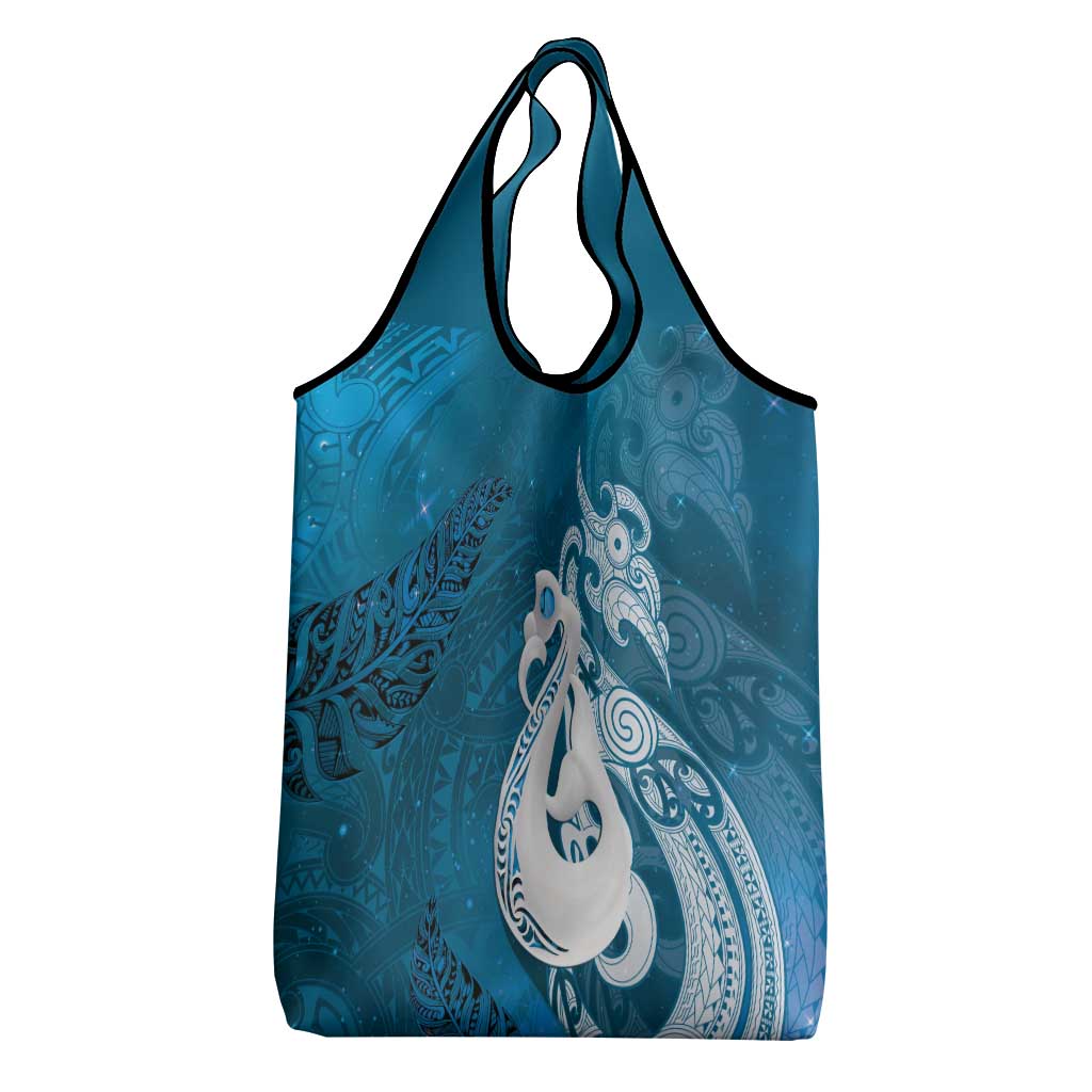 New Zealand Matariki Grocery Bag Maori Manaia Galaxy Silver Fern Blue Color LT22 - Polynesian Pride