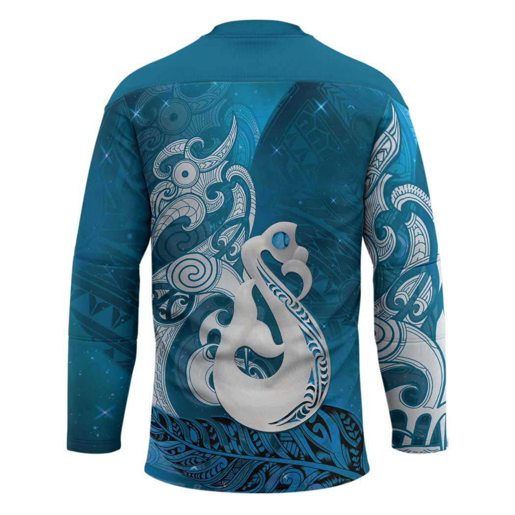 New Zealand Matariki Hockey Jersey Maori Manaia Galaxy Silver Fern Blue Color LT22 - Polynesian Pride