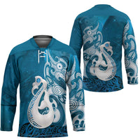 New Zealand Matariki Hockey Jersey Maori Manaia Galaxy Silver Fern Blue Color LT22 - Polynesian Pride