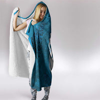 New Zealand Matariki Hooded Blanket Maori Manaia Galaxy Silver Fern Blue Color LT22 - Polynesian Pride