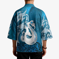 New Zealand Matariki Kimono Maori Manaia Galaxy Silver Fern Blue Color LT22 - Polynesian Pride