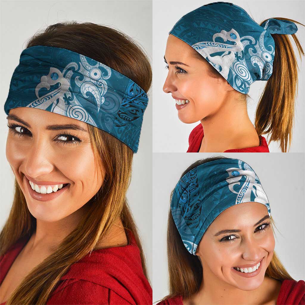 New Zealand Matariki Neck Gaiter Maori Manaia Galaxy Silver Fern Blue Color LT22 - Polynesian Pride