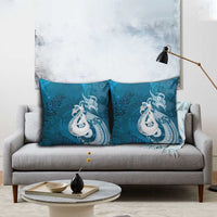 New Zealand Matariki Pillow Cover Maori Manaia Galaxy Silver Fern Blue Color LT22 - Polynesian Pride