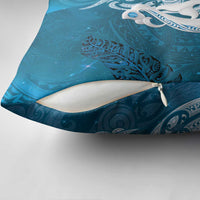 New Zealand Matariki Pillow Cover Maori Manaia Galaxy Silver Fern Blue Color LT22 - Polynesian Pride
