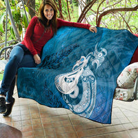 New Zealand Matariki Quilt Maori Manaia Galaxy Silver Fern Blue Color LT22 - Polynesian Pride