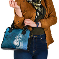 New Zealand Matariki Shoulder Handbag Maori Manaia Galaxy Silver Fern Blue Color LT22 - Polynesian Pride