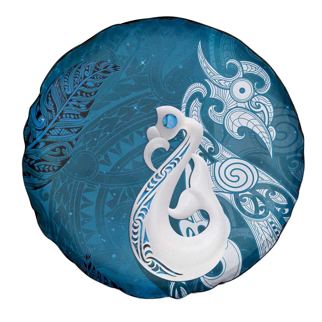 New Zealand Matariki Spare Tire Cover Maori Manaia Galaxy Silver Fern Blue Color