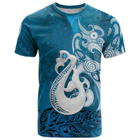 New Zealand Matariki T Shirt Maori Manaia Galaxy Silver Fern Blue Color LT22 Blue - Polynesian Pride