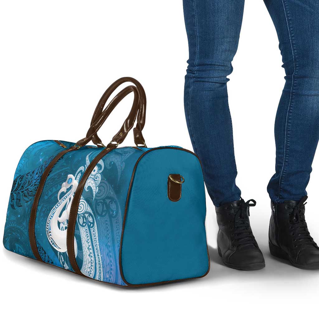 New Zealand Matariki Travel Bag Maori Manaia Galaxy Silver Fern Blue Color LT22 - Polynesian Pride