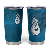 New Zealand Matariki Tumbler Cup Maori Manaia Galaxy Silver Fern Blue Color LT22 Blue - Polynesian Pride