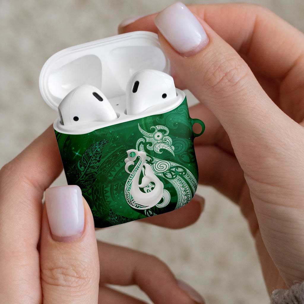 New Zealand Matariki AirPods Case Maori Manaia Galaxy Silver Fern Green Color LT22 - Polynesian Pride