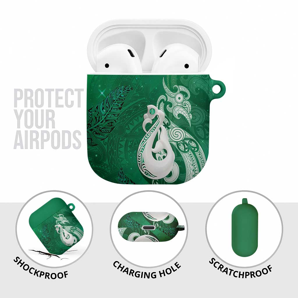 New Zealand Matariki AirPods Case Maori Manaia Galaxy Silver Fern Green Color LT22 - Polynesian Pride