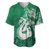 New Zealand Matariki Baseball Jersey Maori Manaia Galaxy Silver Fern Green Color LT22 Green - Polynesian Pride