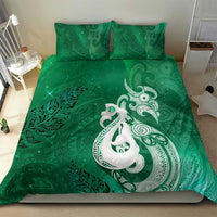 New Zealand Matariki Bedding Set Maori Manaia Galaxy Silver Fern Green Color LT22 - Polynesian Pride
