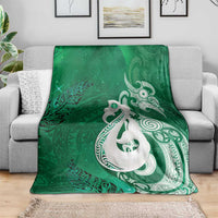 New Zealand Matariki Blanket Maori Manaia Galaxy Silver Fern Green Color LT22 - Polynesian Pride