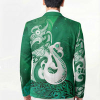 New Zealand Matariki Blazer Maori Manaia Galaxy Silver Fern Green Color LT22 - Polynesian Pride