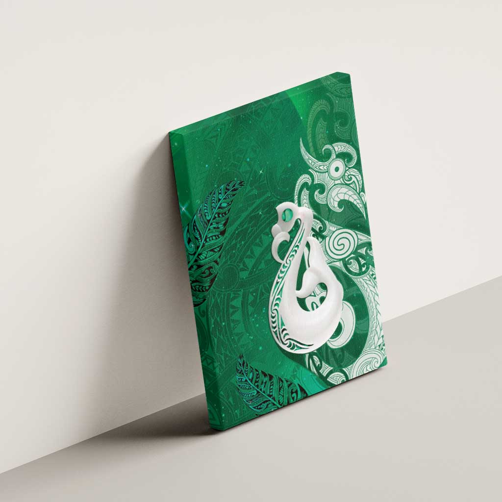 New Zealand Matariki Canvas Wall Art Maori Manaia Galaxy Silver Fern Green Color LT22 - Polynesian Pride
