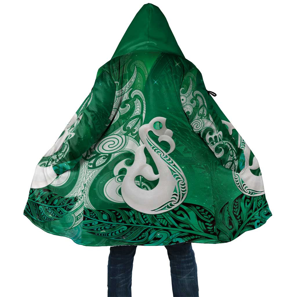 New Zealand Matariki Cloak Maori Manaia Galaxy Silver Fern Green Color LT22 Unisex Green - Polynesian Pride