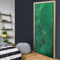 New Zealand Matariki Door Cover Maori Manaia Galaxy Silver Fern Green Color