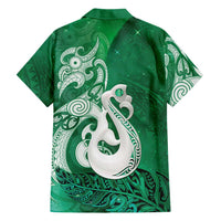 New Zealand Matariki Family Matching Puletasi and Hawaiian Shirt Maori Manaia Galaxy Silver Fern Green Color LT22 - Polynesian Pride