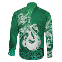 New Zealand Matariki Family Matching Tank Maxi Dress and Hawaiian Shirt Maori Manaia Galaxy Silver Fern Green Color LT22 - Polynesian Pride