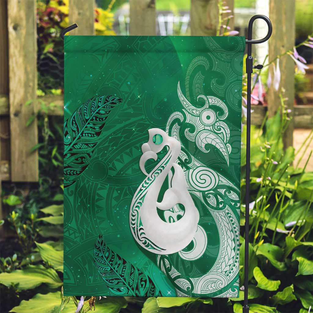 New Zealand Matariki Garden Flag Maori Manaia Galaxy Silver Fern Green Color LT22 Garden Flag Green - Polynesian Pride