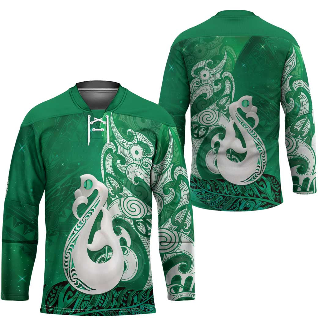 New Zealand Matariki Hockey Jersey Maori Manaia Galaxy Silver Fern Green Color