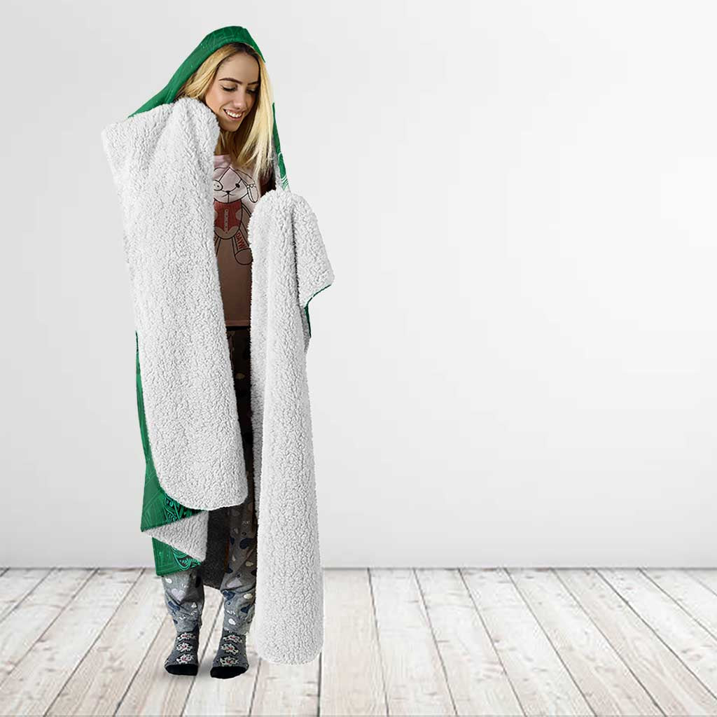New Zealand Matariki Hooded Blanket Maori Manaia Galaxy Silver Fern Green Color LT22 - Polynesian Pride
