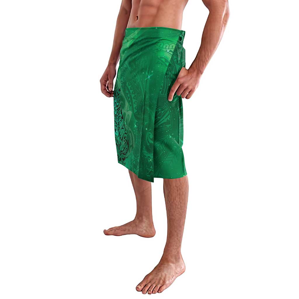 New Zealand Matariki Lavalava Maori Manaia Galaxy Silver Fern Green Color LT22 - Polynesian Pride