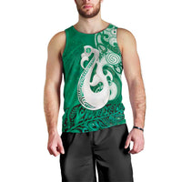 New Zealand Matariki Men Tank Top Maori Manaia Galaxy Silver Fern Green Color LT22 - Polynesian Pride