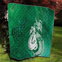 New Zealand Matariki Quilt Maori Manaia Galaxy Silver Fern Green Color LT22 - Polynesian Pride