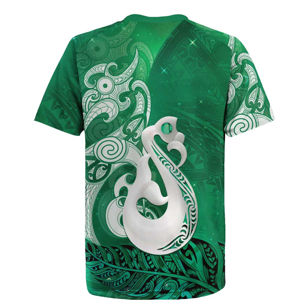 New Zealand Matariki Rugby Jersey Maori Manaia Galaxy Silver Fern Green Color LT22 - Polynesian Pride