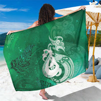 New Zealand Matariki Sarong Maori Manaia Galaxy Silver Fern Green Color LT22 One Size 44 x 66 inches Green - Polynesian Pride
