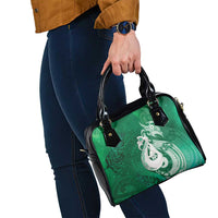 New Zealand Matariki Shoulder Handbag Maori Manaia Galaxy Silver Fern Green Color LT22 - Polynesian Pride