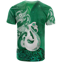 New Zealand Matariki T Shirt Maori Manaia Galaxy Silver Fern Green Color LT22 - Polynesian Pride