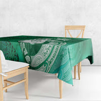 New Zealand Matariki Tablecloth Maori Manaia Galaxy Silver Fern Green Color LT22 - Polynesian Pride