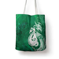 New Zealand Matariki Tote Bag Maori Manaia Galaxy Silver Fern Green Color LT22 - Polynesian Pride