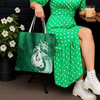 New Zealand Matariki Tote Bag Maori Manaia Galaxy Silver Fern Green Color LT22 - Polynesian Pride