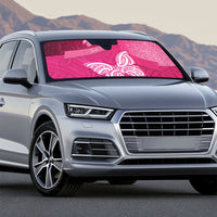 New Zealand Breast Cancer Awareness Auto Sun Shade Pink Ribbon Butterfly Maori Pattern LT22 - Polynesian Pride