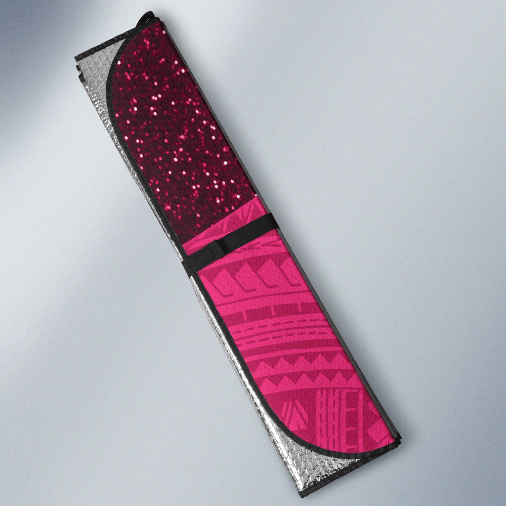 New Zealand Breast Cancer Awareness Auto Sun Shade Pink Ribbon Butterfly Maori Pattern LT22 - Polynesian Pride