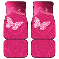 New Zealand Breast Cancer Awareness Car Mats Pink Ribbon Butterfly Maori Pattern LT22 - Polynesian Pride