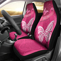 New Zealand Breast Cancer Awareness Car Seat Cover Pink Ribbon Butterfly Maori Pattern LT22 - Polynesian Pride