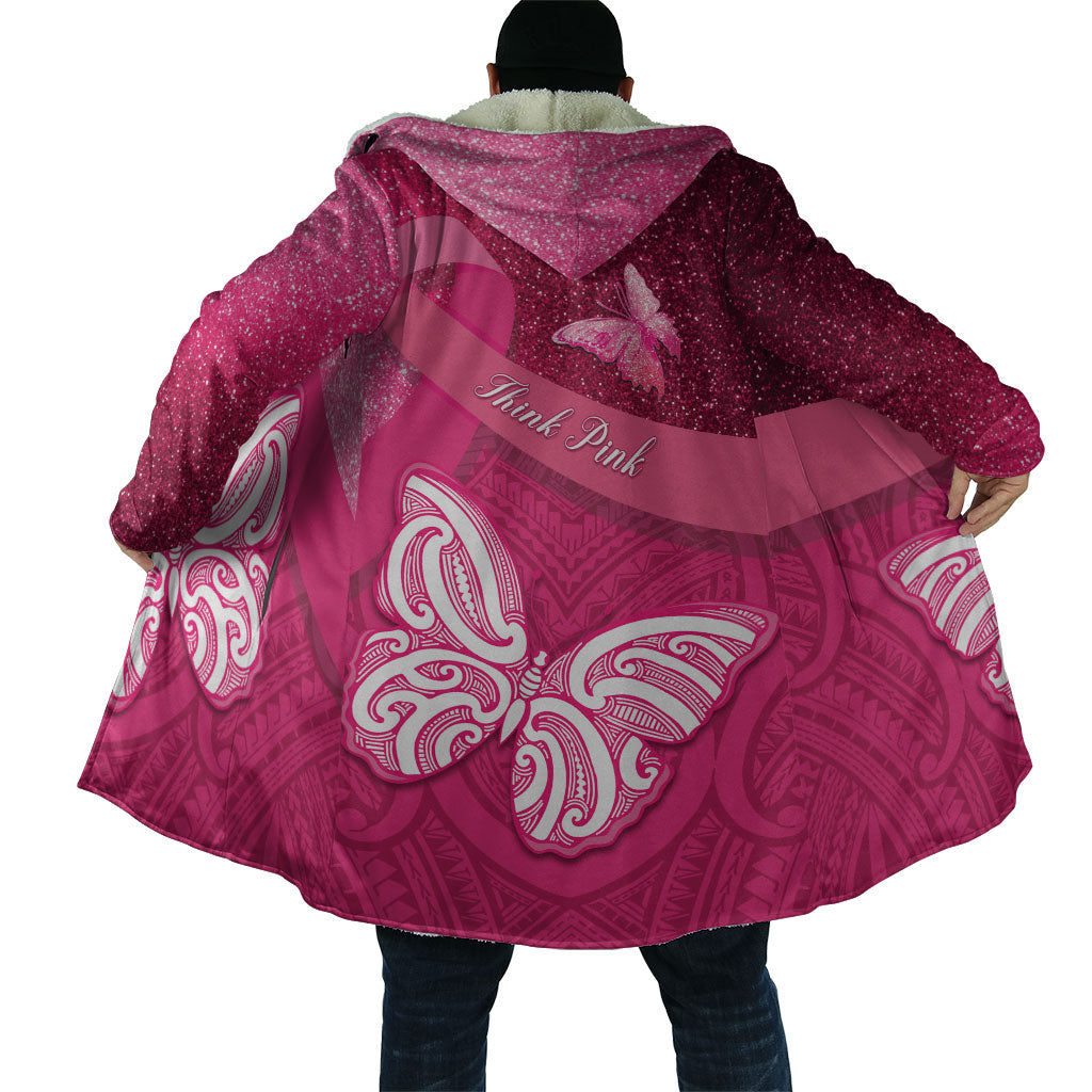 New Zealand Breast Cancer Awareness Cloak Pink Ribbon Butterfly Maori Pattern